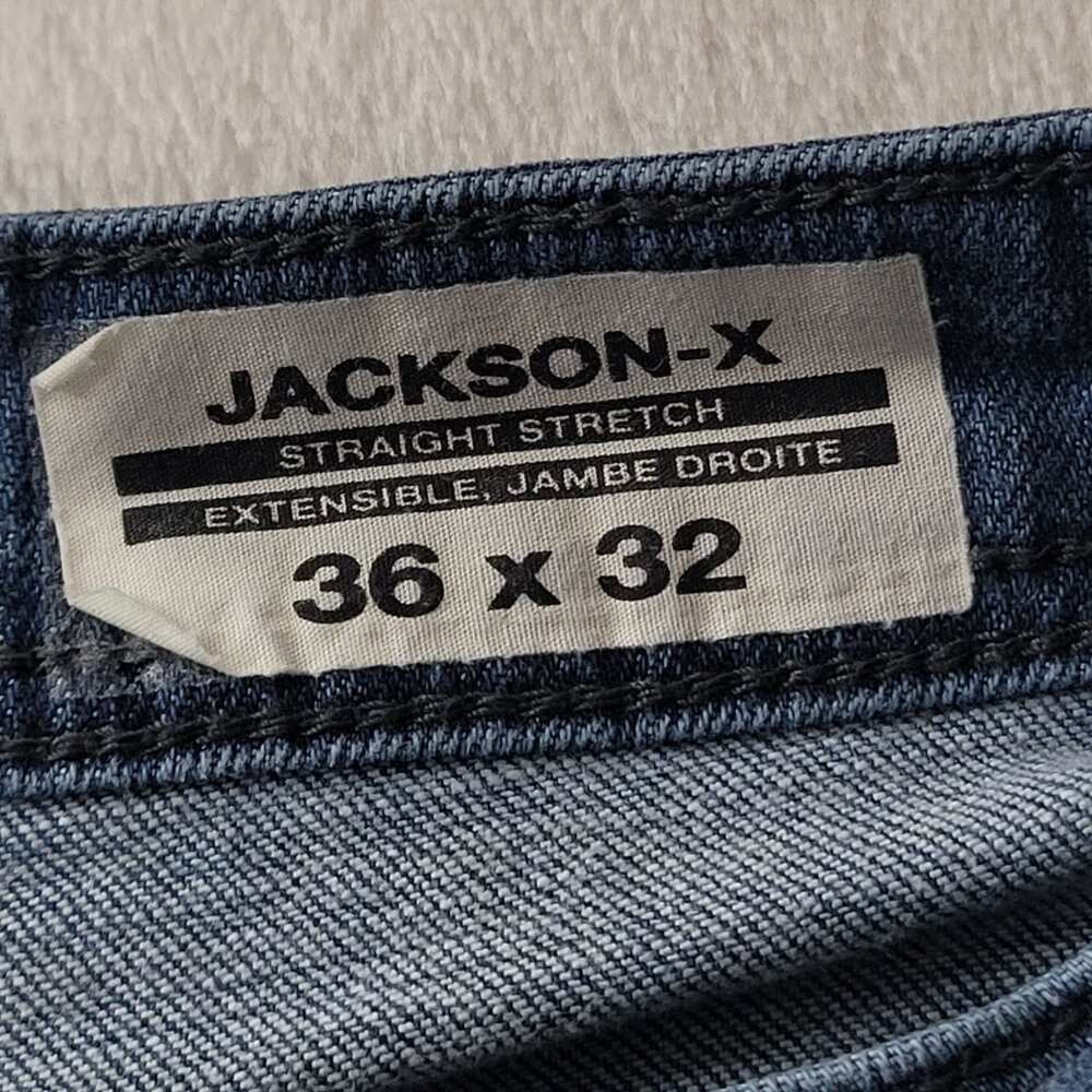 Buffalo David Bitton Jackson-X Straight Stretch Men's Blue Denim Jeans Sz 36X32 - Picture 12 of 12